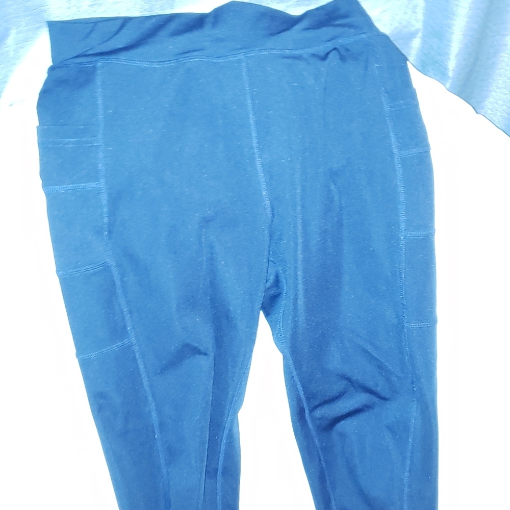 Navy blue high rise pocket popfit leggings